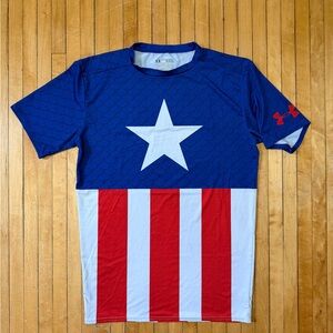 Under Armour Marvel Alter Ego Captain America Men’s Compression Shirt Sz. XL